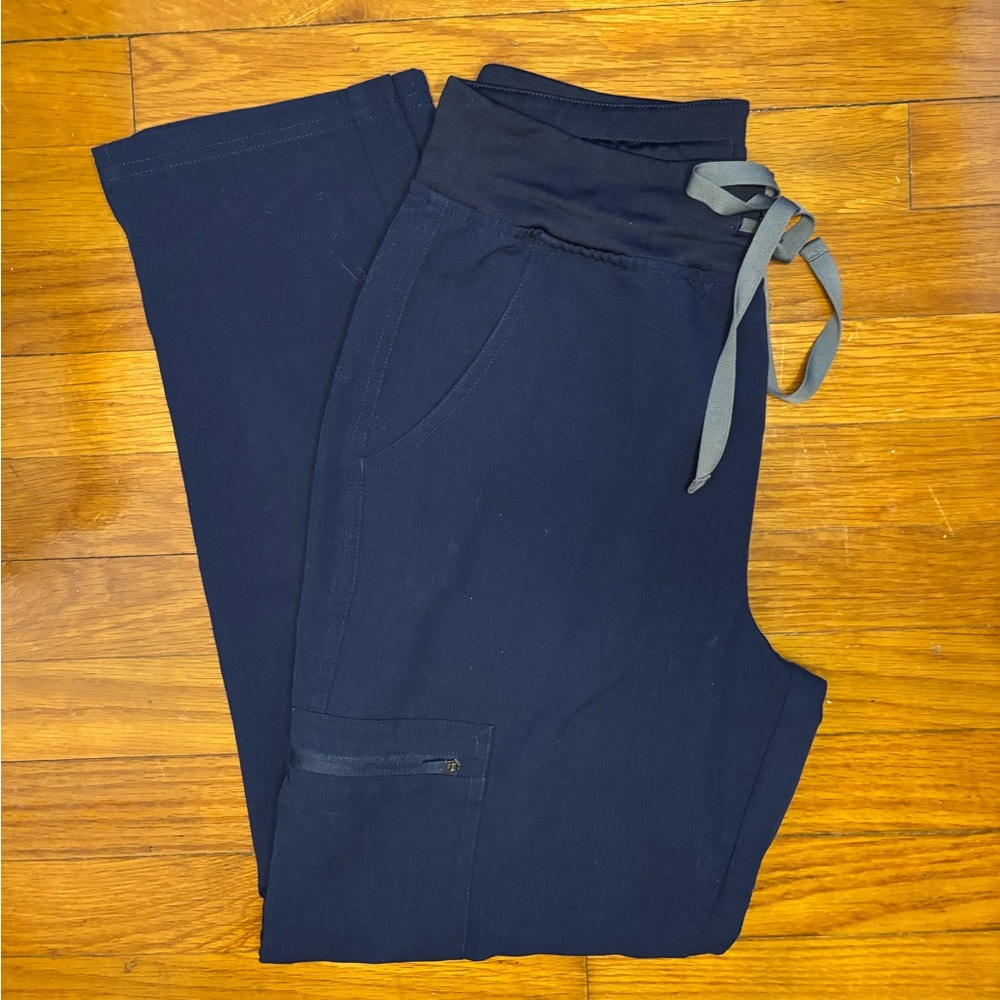 Figs High Waisted Yola Skinny Scrub Pants - Navy